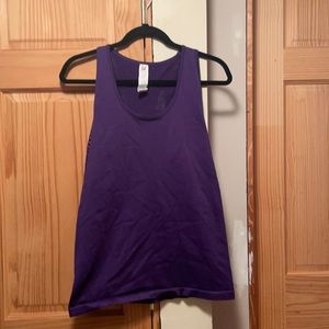 Purple stretchy Fabletics tank with mesh back XL